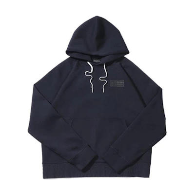 Emporio Armani Navy Blue Logo Print Cotton Hoodie 3H1MM3-1JHSZ-G921