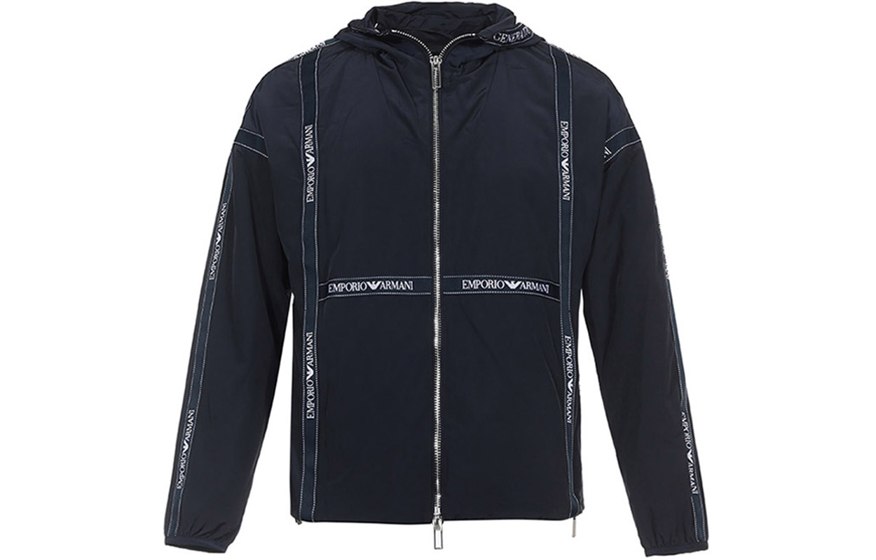 Emporio Armani Navy Blue Polyester Hooded Jacket 6H1BL8-1NYFZ-0920