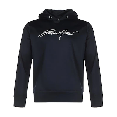 Emporio Armani Navy Blue Script Logo Embroidered Long-Sleeve Sweatshirt 6H1MC2-1JSGZ-0920