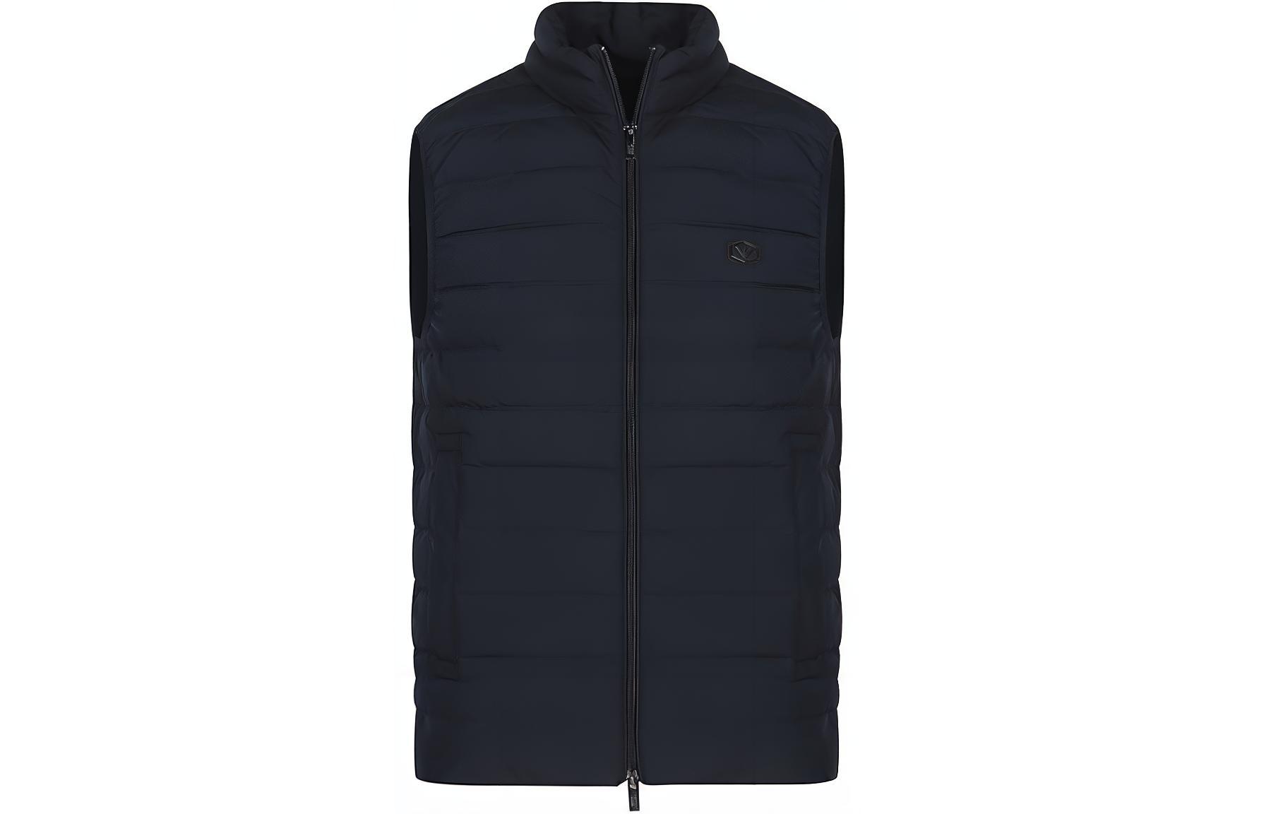 Emporio Armani Navy Blue Sleeveless Down Jacket with Zipper Closure. 8N1BQ1-1NLRZ-0920