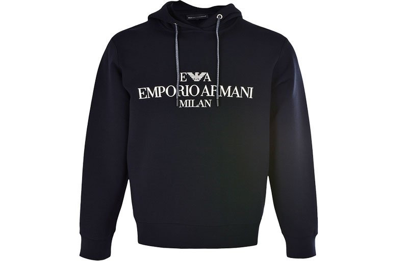 Emporio Armani Navy Blue Solid Color Hoodie 6G1MP1-JHSZ-0920