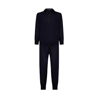 Emporio Armani Navy Blue Solid Hoodie and Sweatpants Set 6R1VXX-1MAYZ-0920