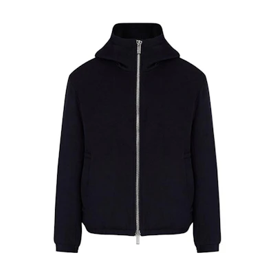 Emporio Armani Navy Blue Solid Hoodie Zip Casual Jacket 6K1B77-1NXQZ1-0920