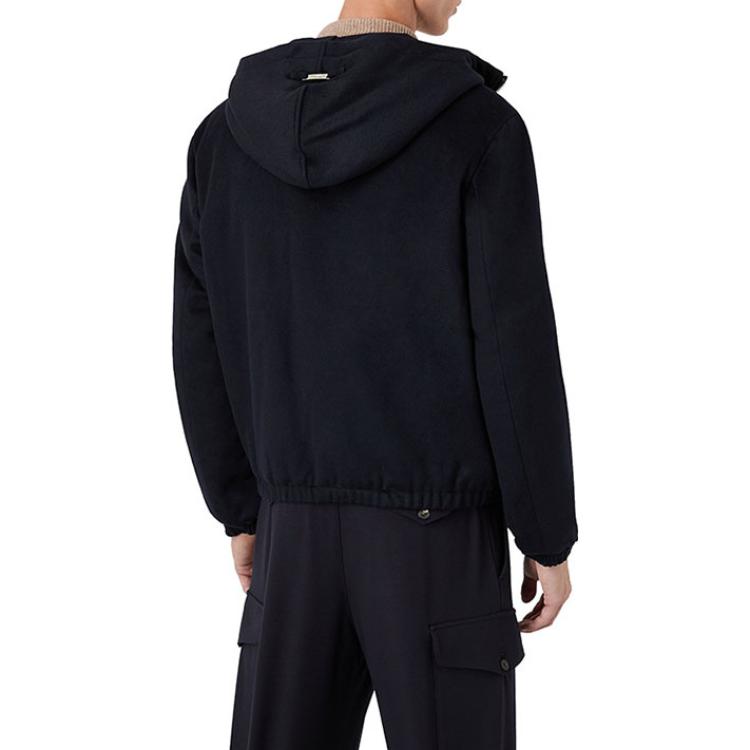 Emporio Armani Navy Blue Solid Hoodie Zip Casual Jacket 6K1B77-1NXQZ1-0920 圖 3
