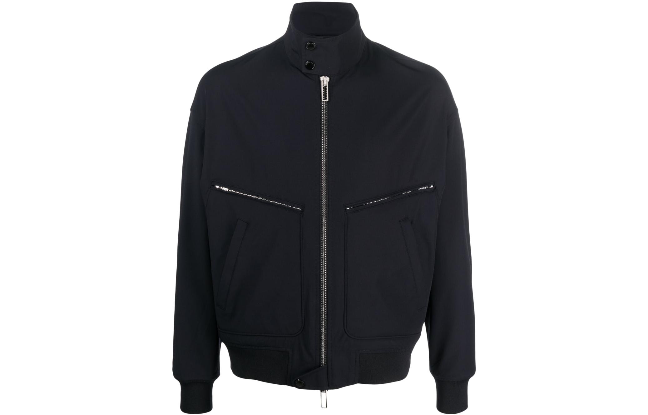 Emporio Armani Navy Blue Solid Zip-Up Jacket with Dual Pockets 3R1BN11-NNIZ1-0920