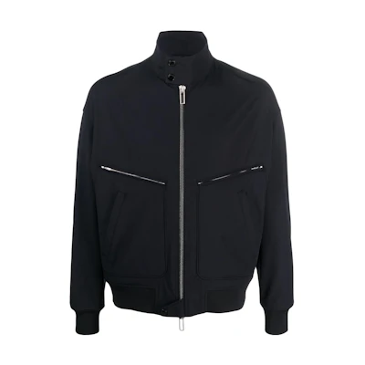 Emporio Armani Navy Blue Solid Zip-Up Jacket with Dual Pockets 3R1BN11-NNIZ1-0920