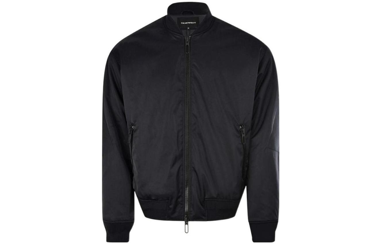 Emporio Armani Navy Blue Solid Zip Baseball Collar Jacket 6G1B86-NPKZ-0922