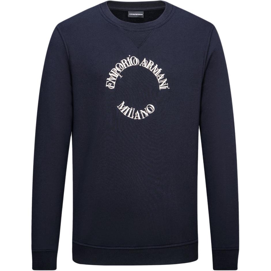 Emporio Armani Navy Crewneck Sweatshirt with Logo Print 6L1MP2-1JQNZ-09G4
