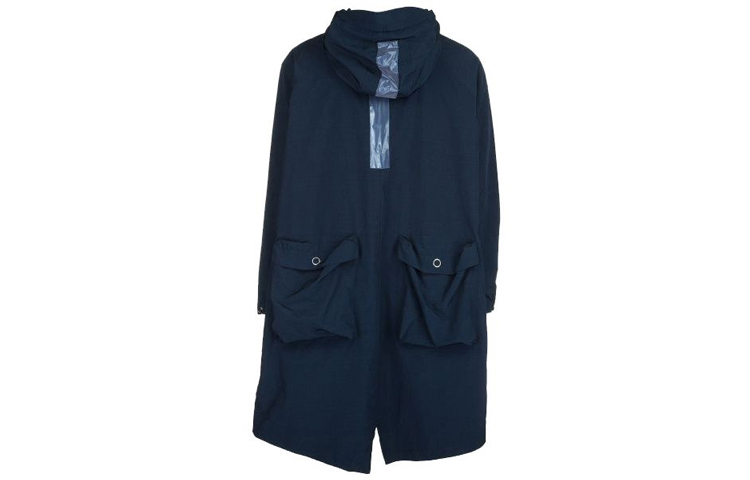 Emporio Armani Navy Hooded Mid-Length Multi-Pocket Trench Coat 3Z1L70-1NSQZ-0932