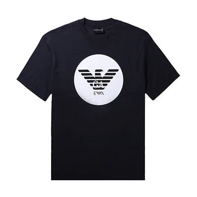 EMPORIO ARMANI Navy Logo Crew Neck Short Sleeve T-Shirt. 6H1T73-1JDXZ-0920-S