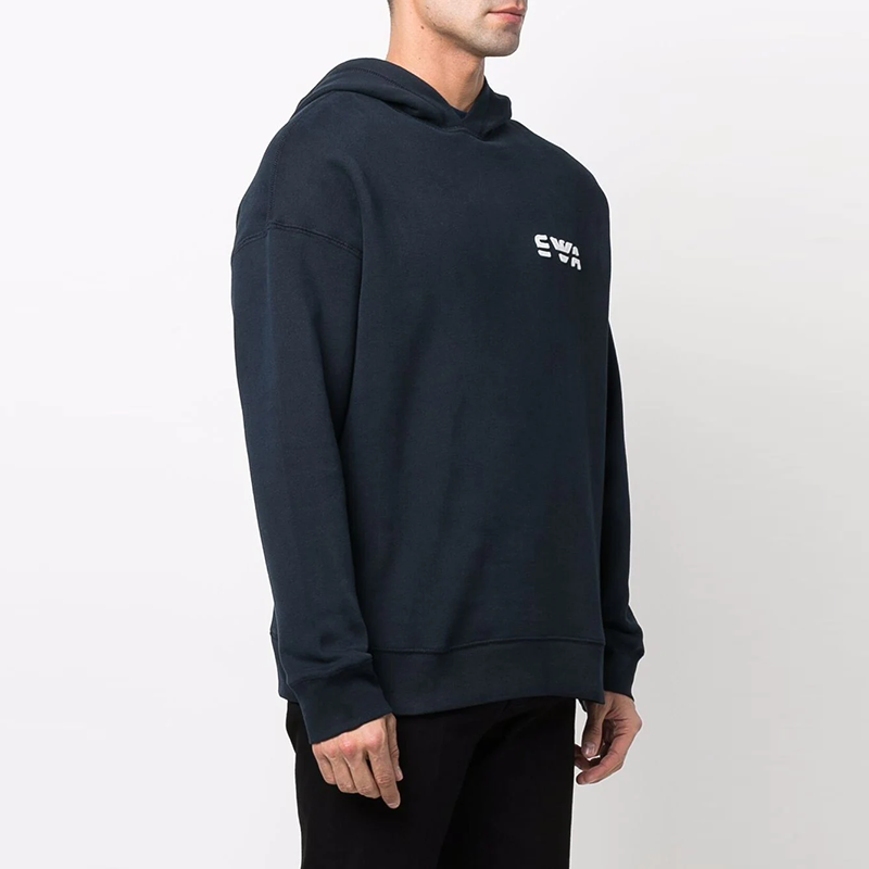 Purchase Emporio Armani Navy Logo Cetakan Fleece Hoodie Koleksi SS22 3L1MCK-1JXDZ-0920