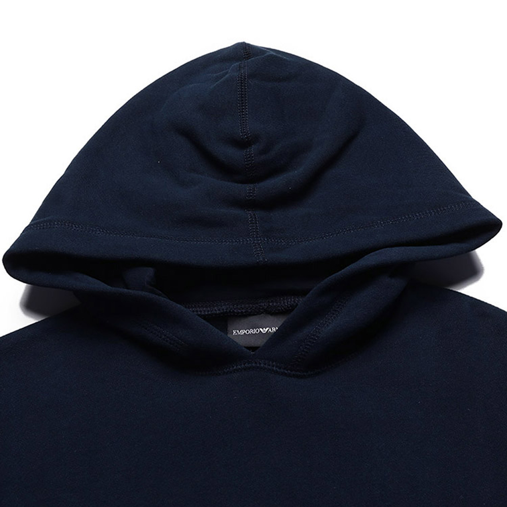 Sizing Emporio Armani Navy Logo Cetakan Fleece Hoodie Koleksi SS22 3L1MCK-1JXDZ-0920