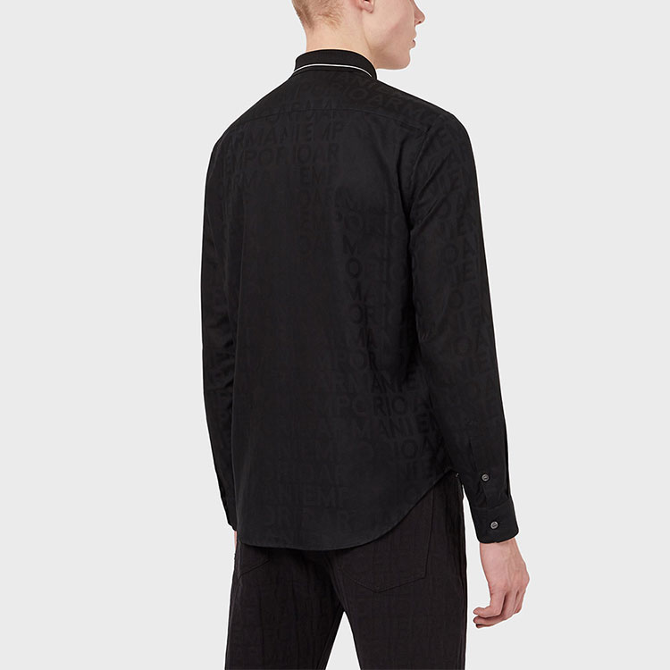 Shop エンポリオアルマーニ ネイビー 長袖 スリムフィット シャツ. 6K1CD2-1NI5Z-F048