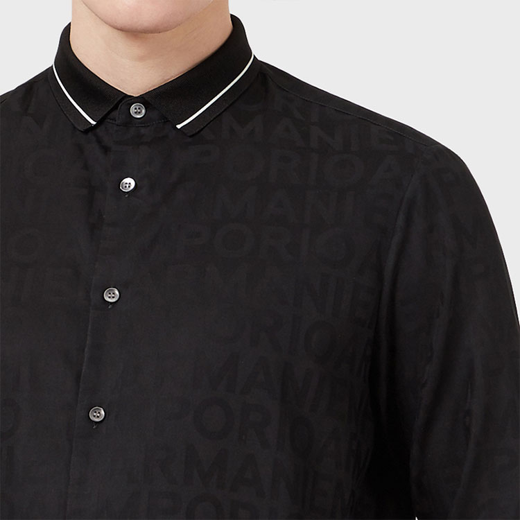 Sizing エンポリオアルマーニ ネイビー 長袖 スリムフィット シャツ. 6K1CD2-1NI5Z-F048