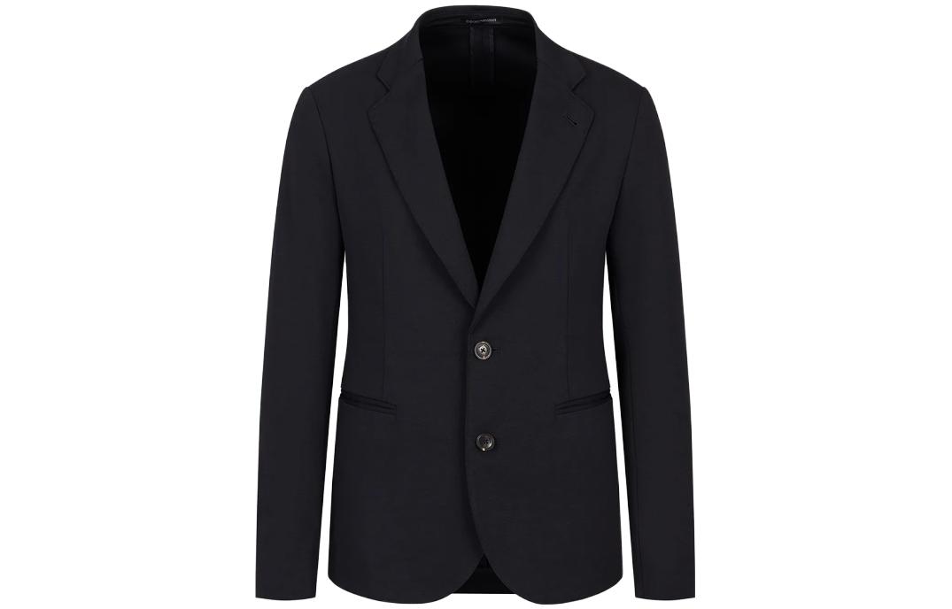 Emporio Armani Navy Single-Breasted Knit Blazer SS23 D41G37-D1446-1922
