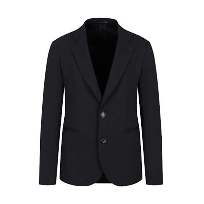 Emporio Armani Navy Single-Breasted Knit Blazer SS23 D41G37-D1446-1922