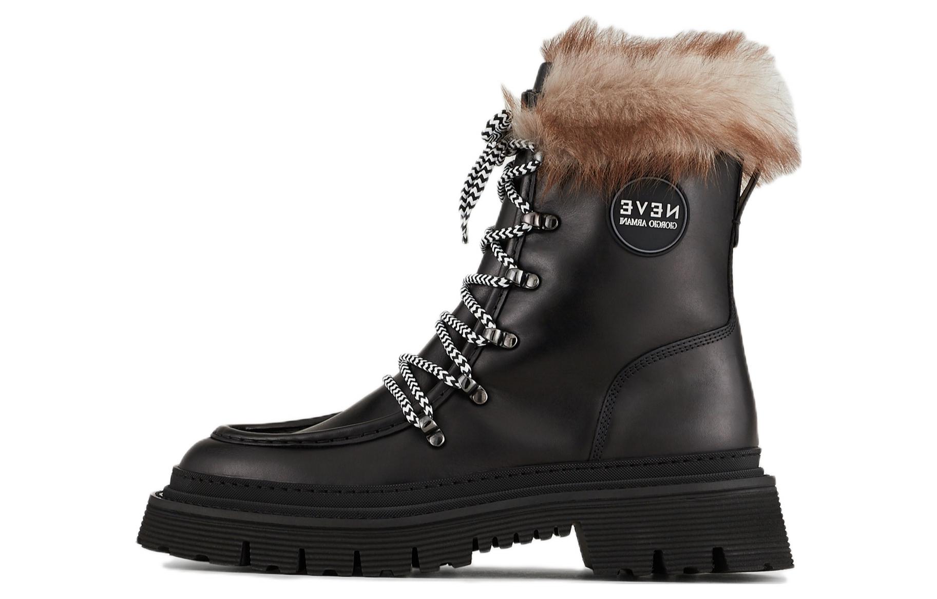 Emporio Armani Neve Leather Lace-Up 'Fashion Ankle Boot Black'