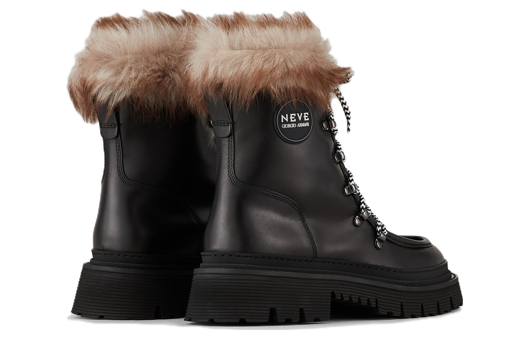 Emporio Armani Neve Leather Lace-Up 'Fashion Ankle Boot Black' 圖 4