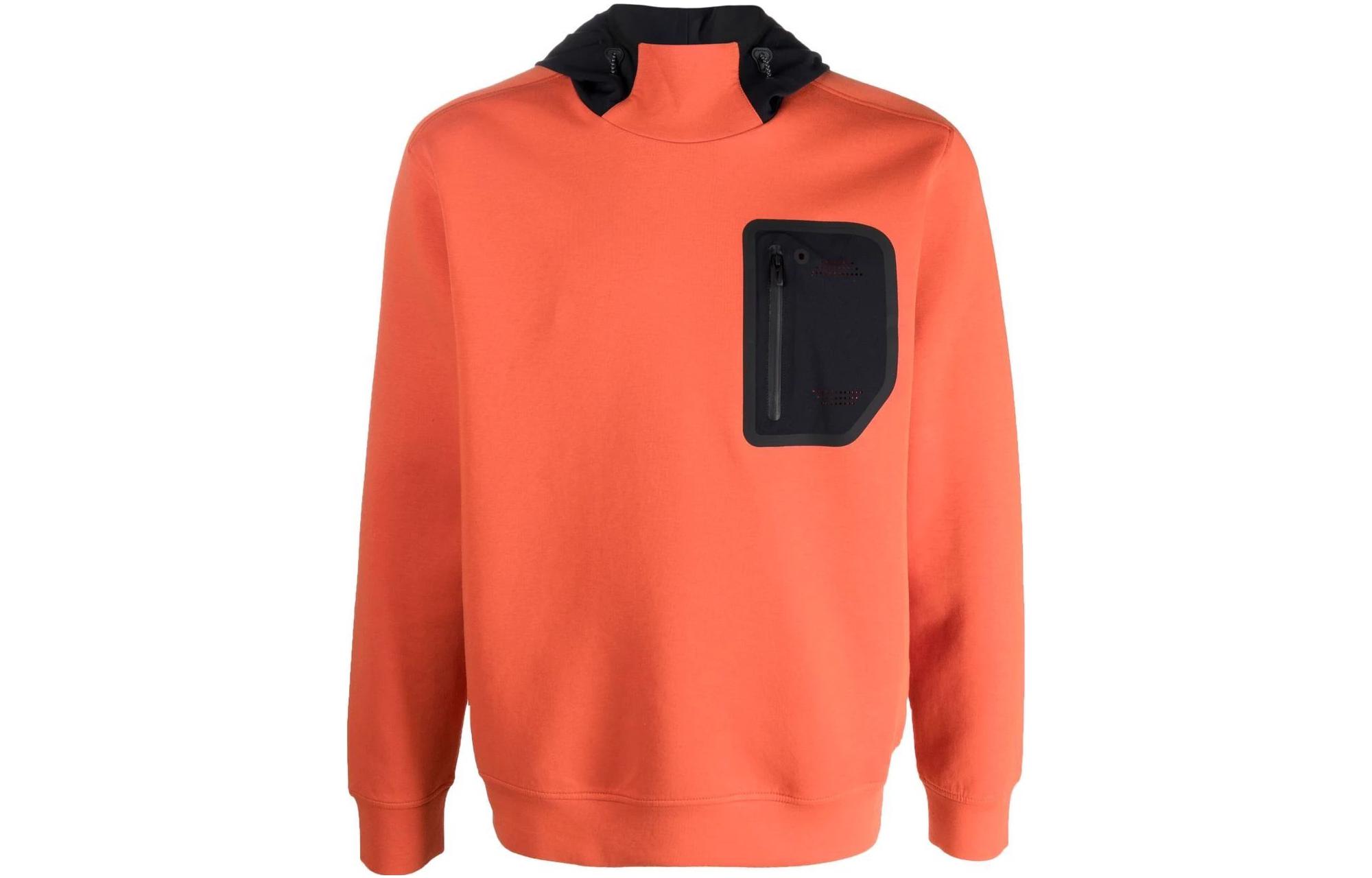 Emporio Armani Orange Pullover Hoodie with Front Pocket Zipper 3L1MCH-1JHSZ-0348