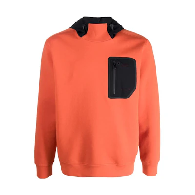 Emporio Armani Orange Pullover Hoodie with Front Pocket Zipper 3L1MCH-1JHSZ-0348