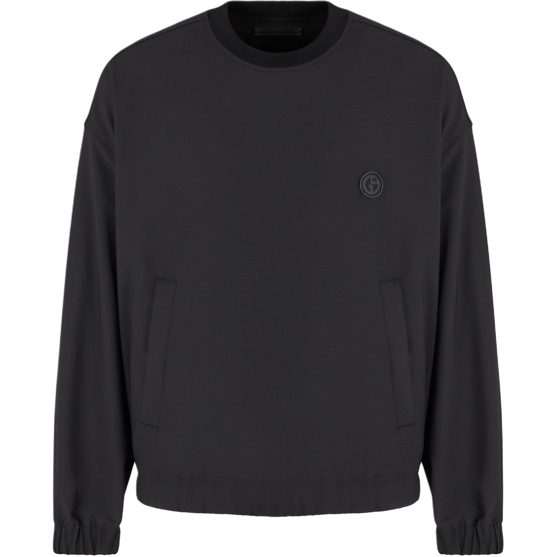 Emporio Armani Oversized Crewneck Long-Sleeve Sweatshirt Black GM000771-TE12053U-C001