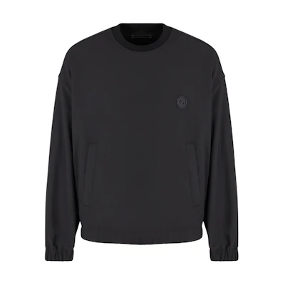 Emporio Armani Oversized Crewneck Long-Sleeve Sweatshirt Black GM000771-TE12053U-C001