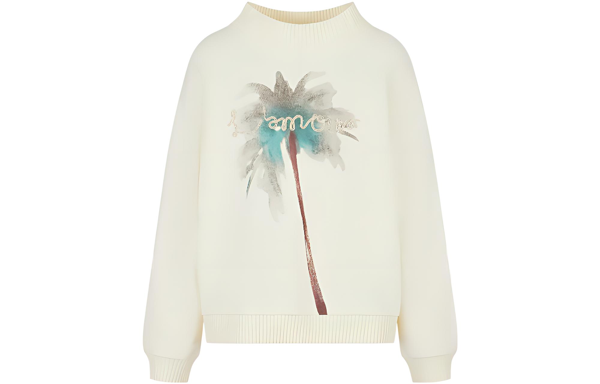Emporio Armani Palm Tree Print Crewneck Sweatshirt SS23 Men’s Off-White 3R1M6S-1JZ1Z-01G5