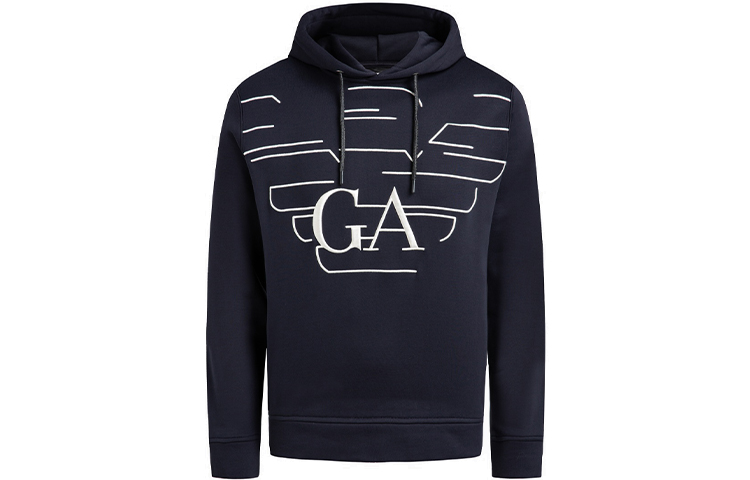 Emporio Armani Pattern Logo Hoodie - Navy Blue 6G1MP5-1JJUZ-F987