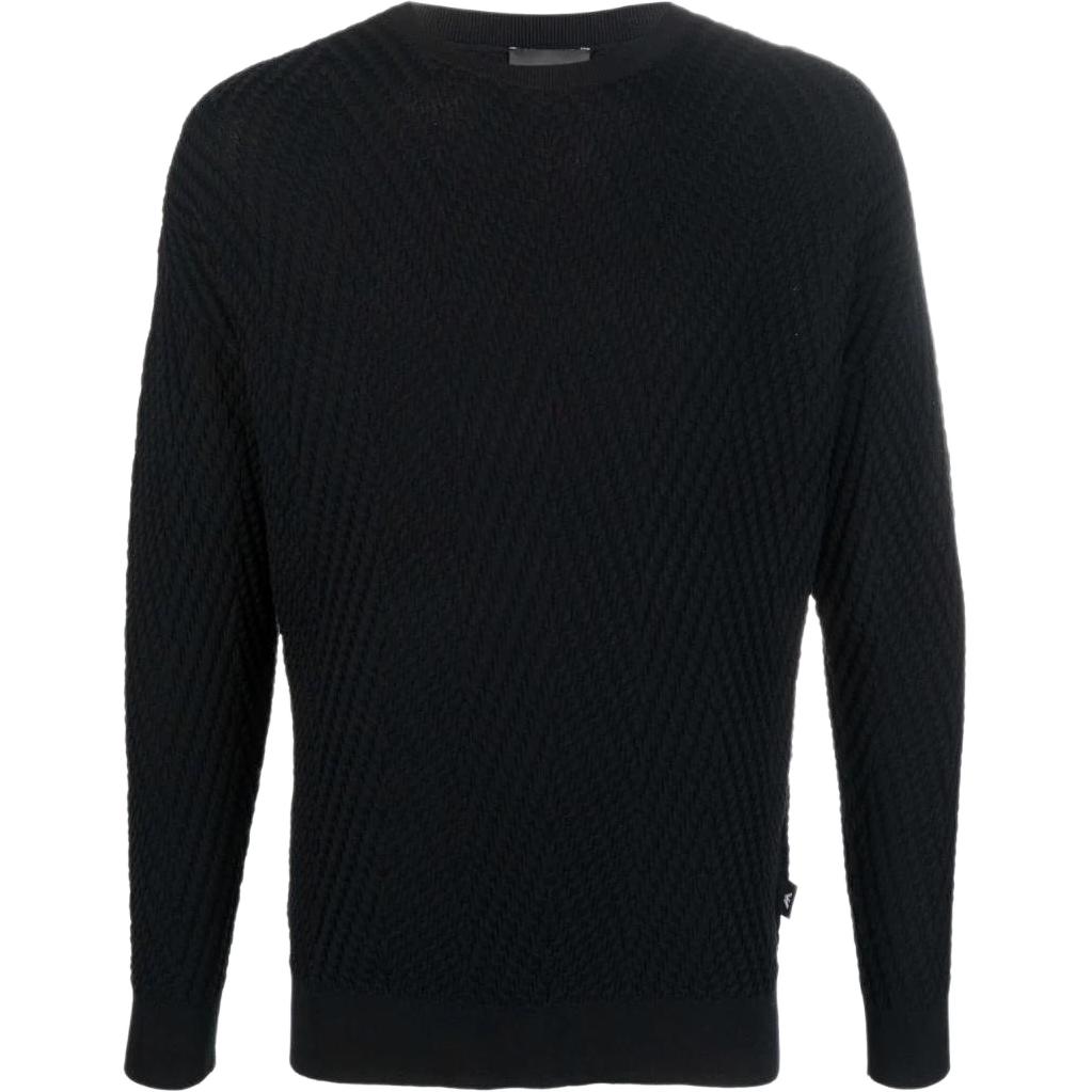 Emporio Armani Plain Black Crewneck Cotton Sweatshirt 3L1MXF1MPSZF060