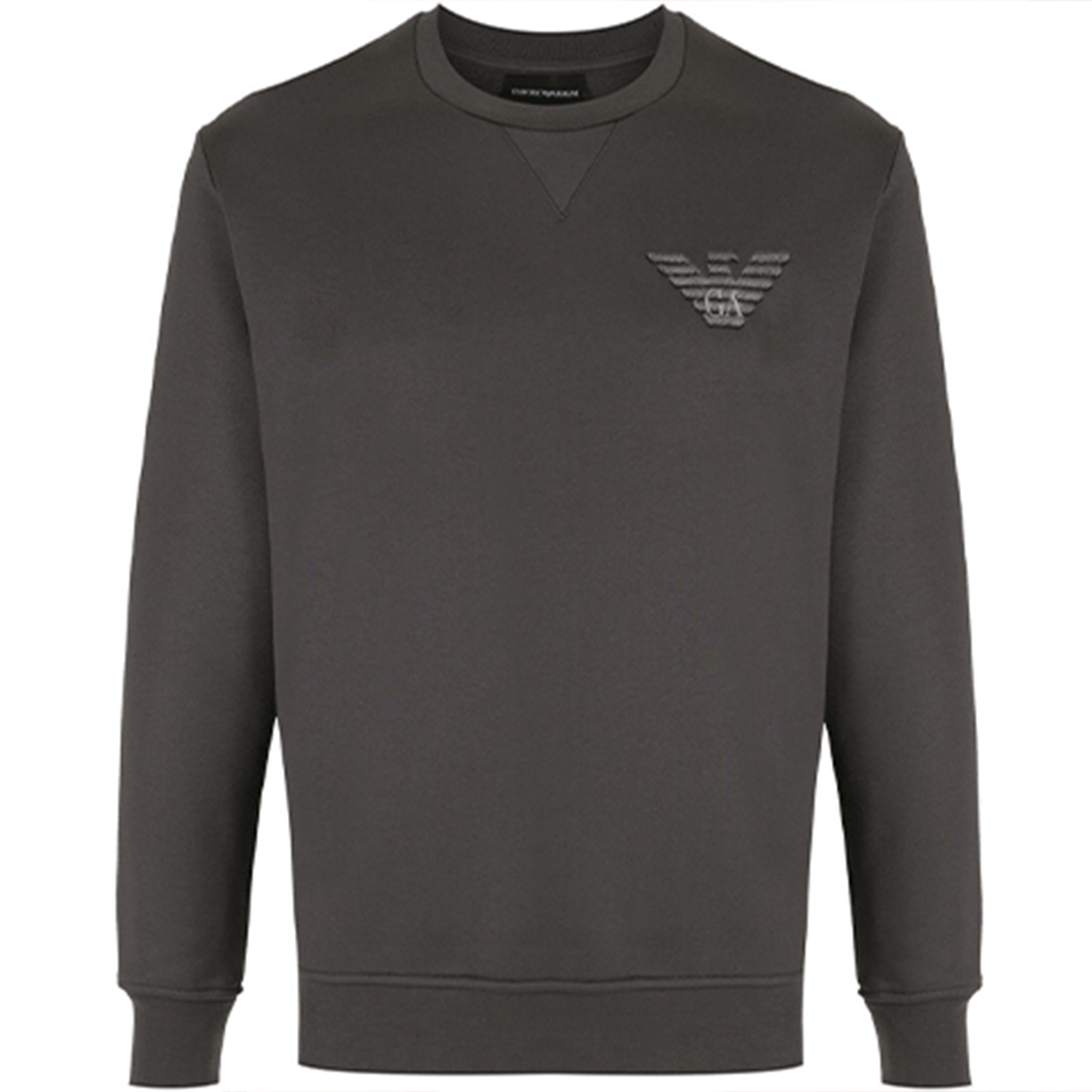 Emporio Armani Plain Logo Embroidered Crewneck Sweatshirt Dark Gray 6K1M86-1JQNZ-0633