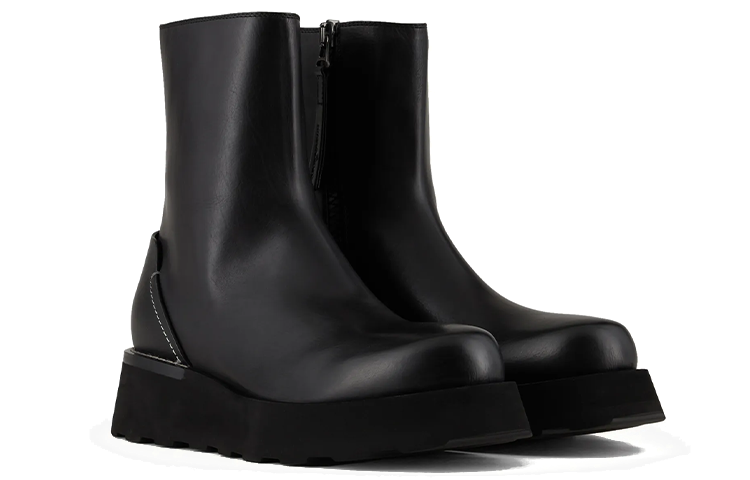 Lookbook Emporio Armani But Platform Kulit Nappa Buku Lali 'Hitam' X4M366XN0851K001