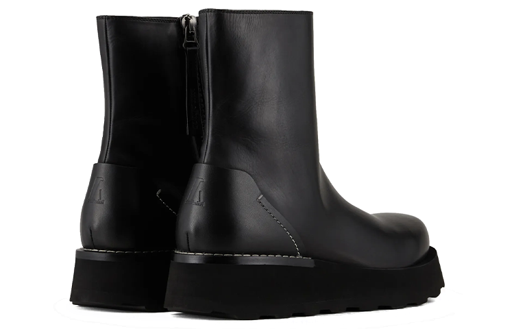 Shop Bota Negra Emporio Armani Plataforma Cuero Nappa Liso para Mujer X4M366XN0851K001