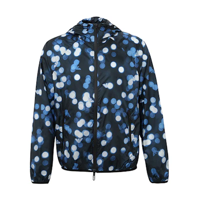 Emporio Armani Polka Dot Printed Hooded Jacket Blue - Casual Outerwear 3H1BA0-1NXIZ-0F901