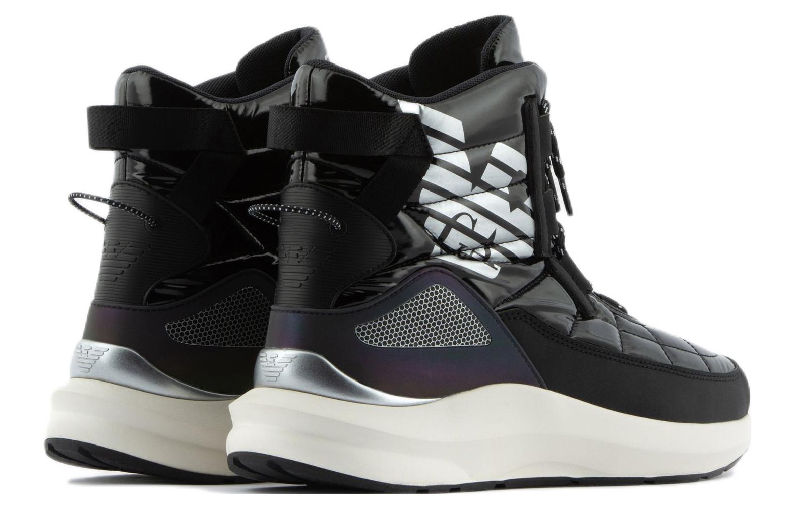 Emporio Armani Polyester Print Lace-Up Fashion Ankle Boots 'Black' 圖 3