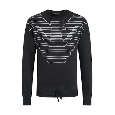 Emporio Armani Printed Crewneck Long-Sleeve Sweatshirt Black () 3G1ME6-1J36Z-0999