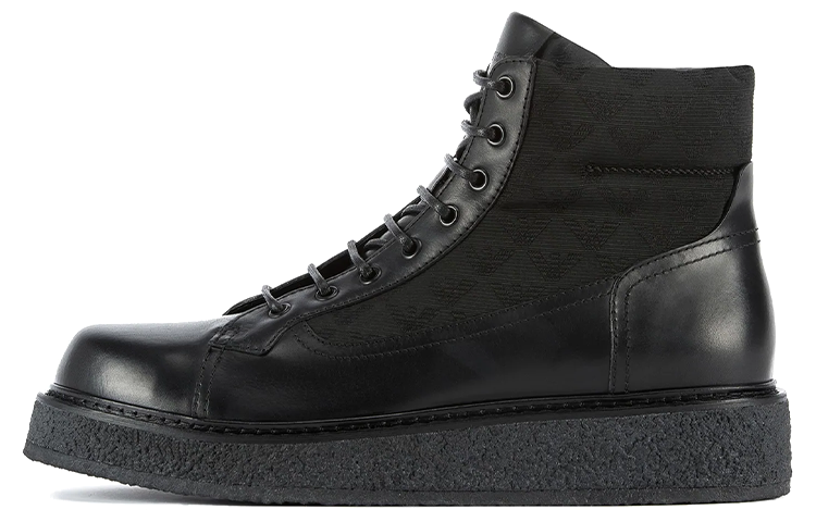 Buy Emporio Armani Sepatu Boot Kulit Nylon Cetak 'Hitam' X4M362XN0511K001