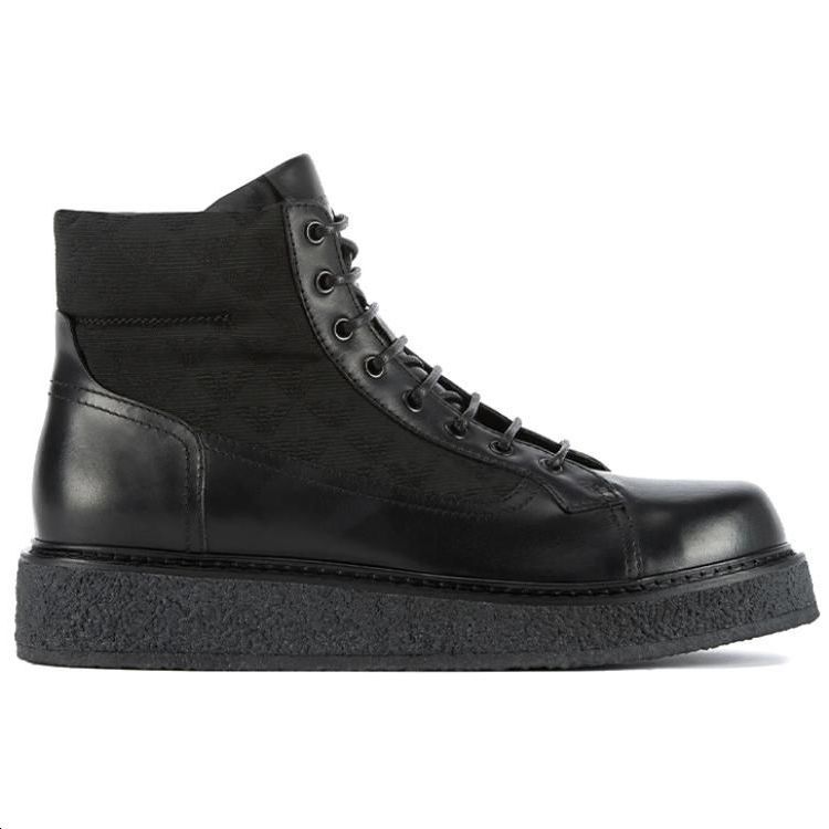 Order Emporio Armani Sepatu Boot Kulit Nylon Cetak 'Hitam' X4M362XN0511K001