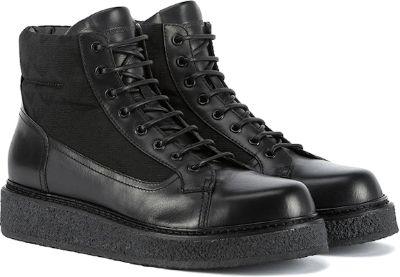 Emporio Armani Printed Leather Nylon Ankle Boot 'Black' X4M362XN0511K001 Lookbook Emporio Armani Printed Leather Nylon Ankle Boot 'Black' X4M362XN0511K001