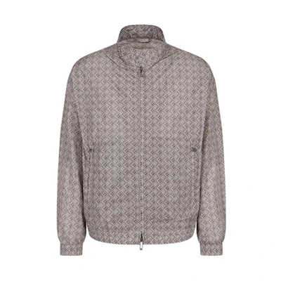Emporio Armani Printed Stand Collar Oversized Jacket Greyish Brown 3D1BH9-1NTDZ-F618