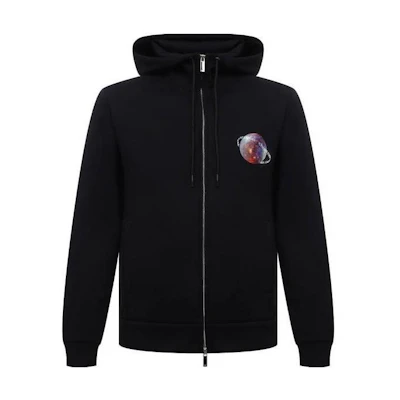 Emporio Armani Printed Zip Hoodie Black for Men 6K1B8P-1M3Z-0010