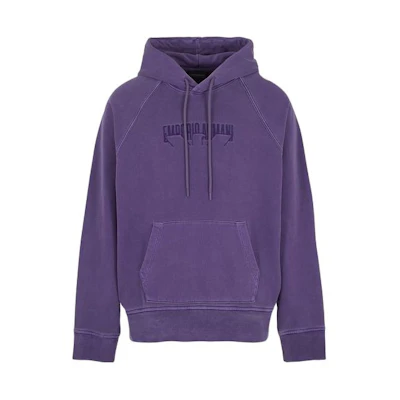 Emporio Armani Purple Hoodie with Solid Color and Embroidered Logo 3D1M87-1JOQZ-10834