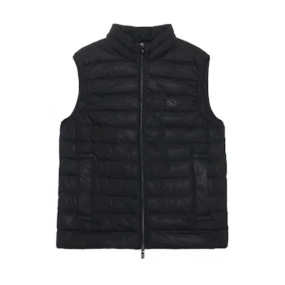 Emporio Armani Quilted Down Vest Solid Color Stand Collar Black 8N1BQ1-1NLRZ-0999