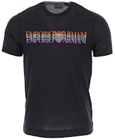 Emporio Armani Rainbow Logo Tee in Black 3G1TM6-1JQXZ-F067 Emporio Armani Rainbow Logo Tee in Black 3G1TM6-1JQXZ-F067
