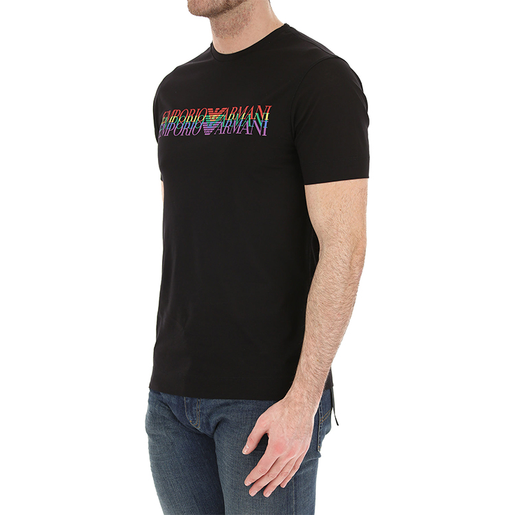 Purchase エンポリオアルマーニ レインボーロゴTシャツ ブラック 3G1TM6-1JQXZ-F067
