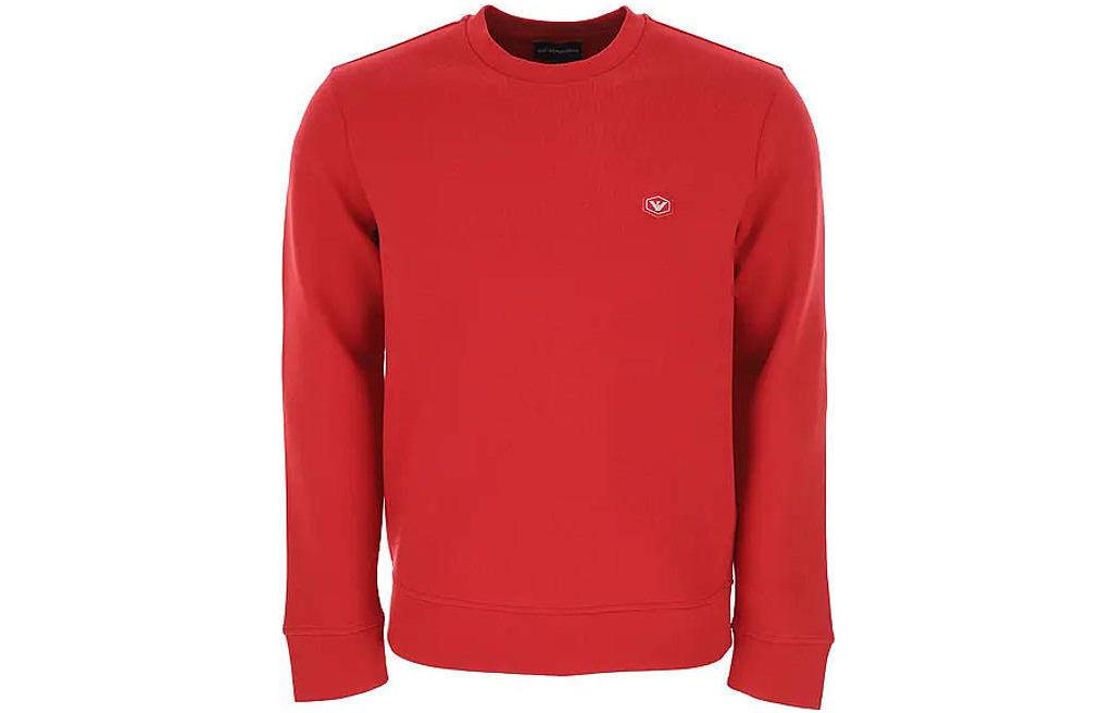 Emporio Armani Red Crewneck Logo Sweatshirt Long Sleeve 8N1MD1-1JHSZ-0357