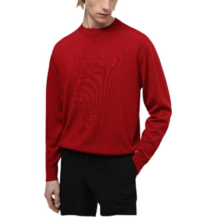 Emporio Armani Red Crewneck Pullover Sweatshirt Long Sleeve 3D1MX2-1MMJZ-F322