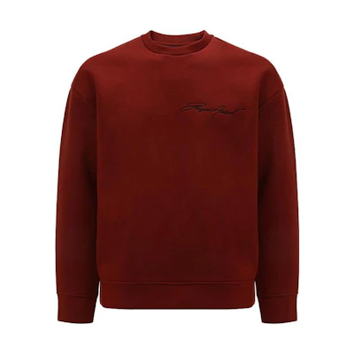 Emporio Armani Red Crewneck Sweatshirt with Embroidered Logo 6K1M71-1JUWZ-0358