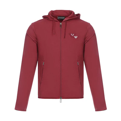 Emporio Armani Red Hooded Jacket Sweatshirt 3Z1BN2-1JBTZ-0326