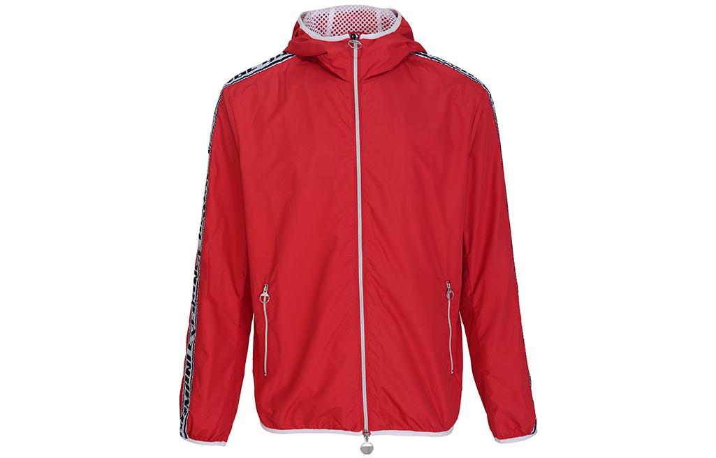 Emporio Armani Red Hoodie Jacket with Letter Print Design 3HZB22-ZNBBZ-1401
