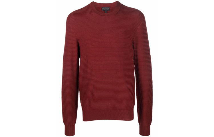 Emporio Armani Red Logo Striped Crewneck Sweatshirt 6K1MXD-1MVRZ-0358